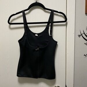 Blitz Moda Rib Neck Waist Trainer Body Shaper Vest Tank Top Small Black